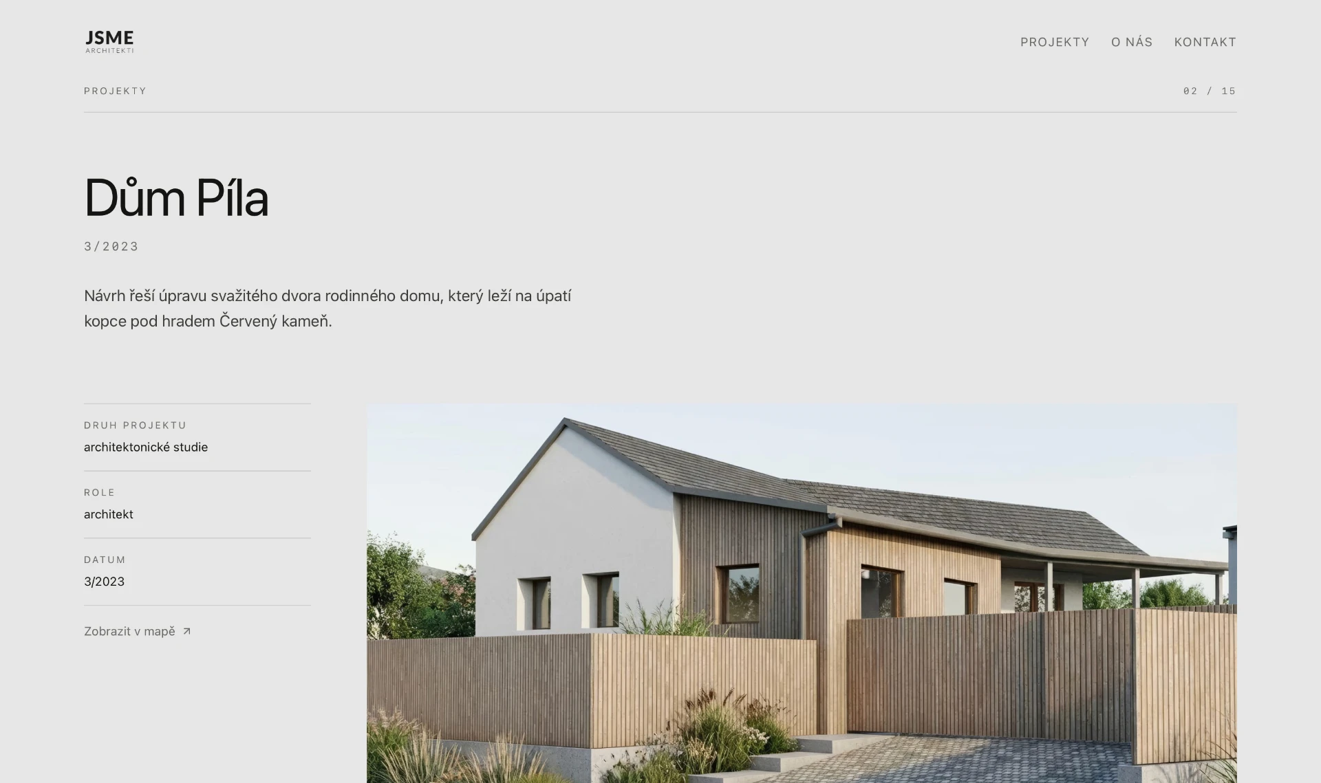 Detail projektu Dům Pila na webu JSME architekti