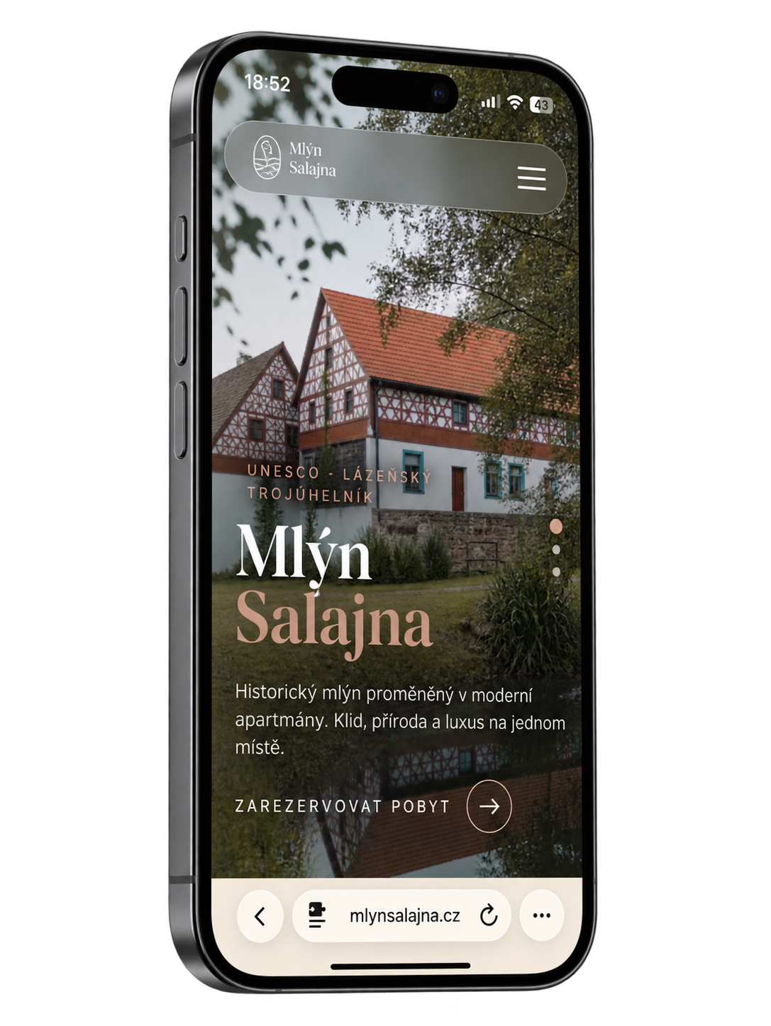 Web Mlýn Salajna na mobilu