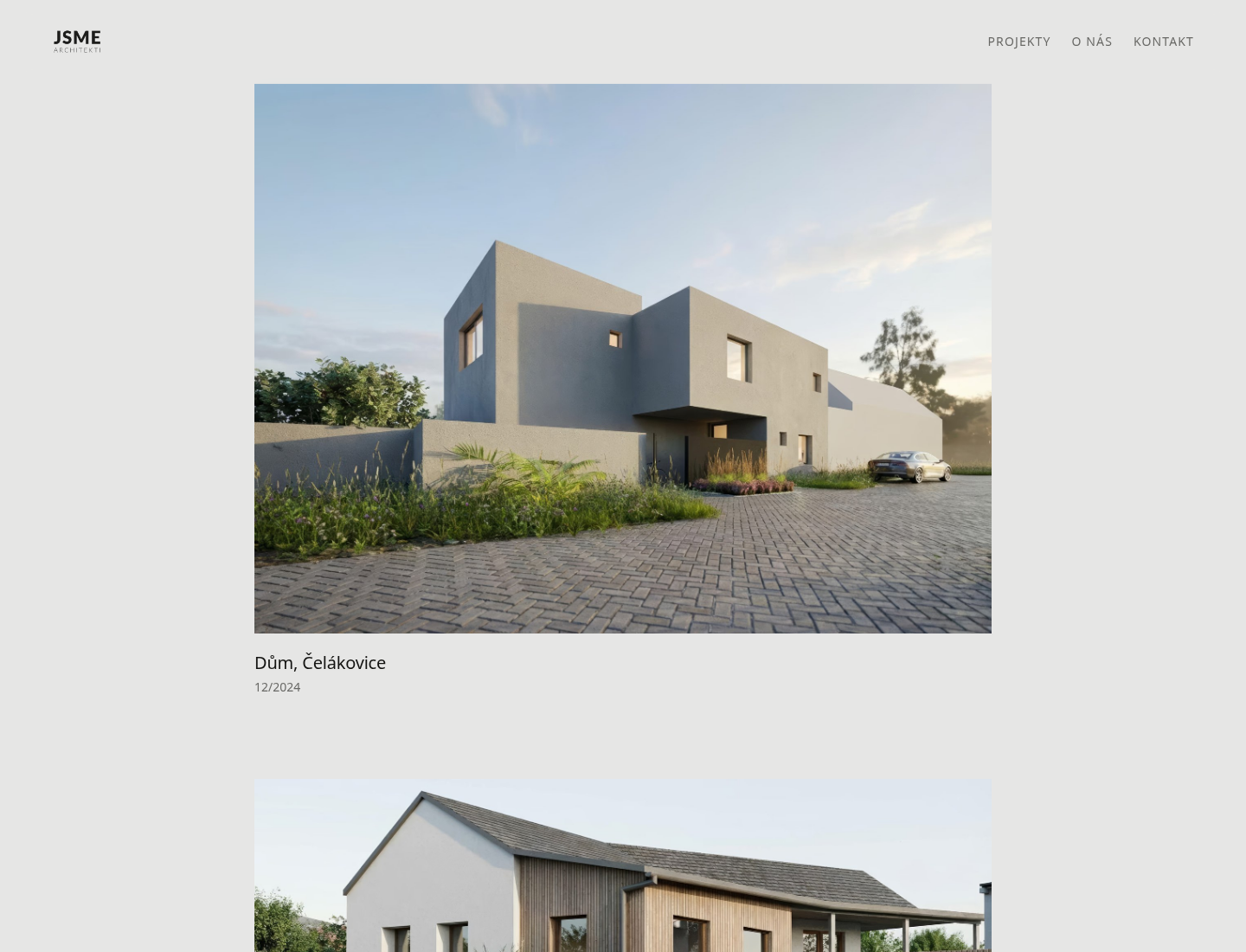 Úvodní stránka webu JSME architekti